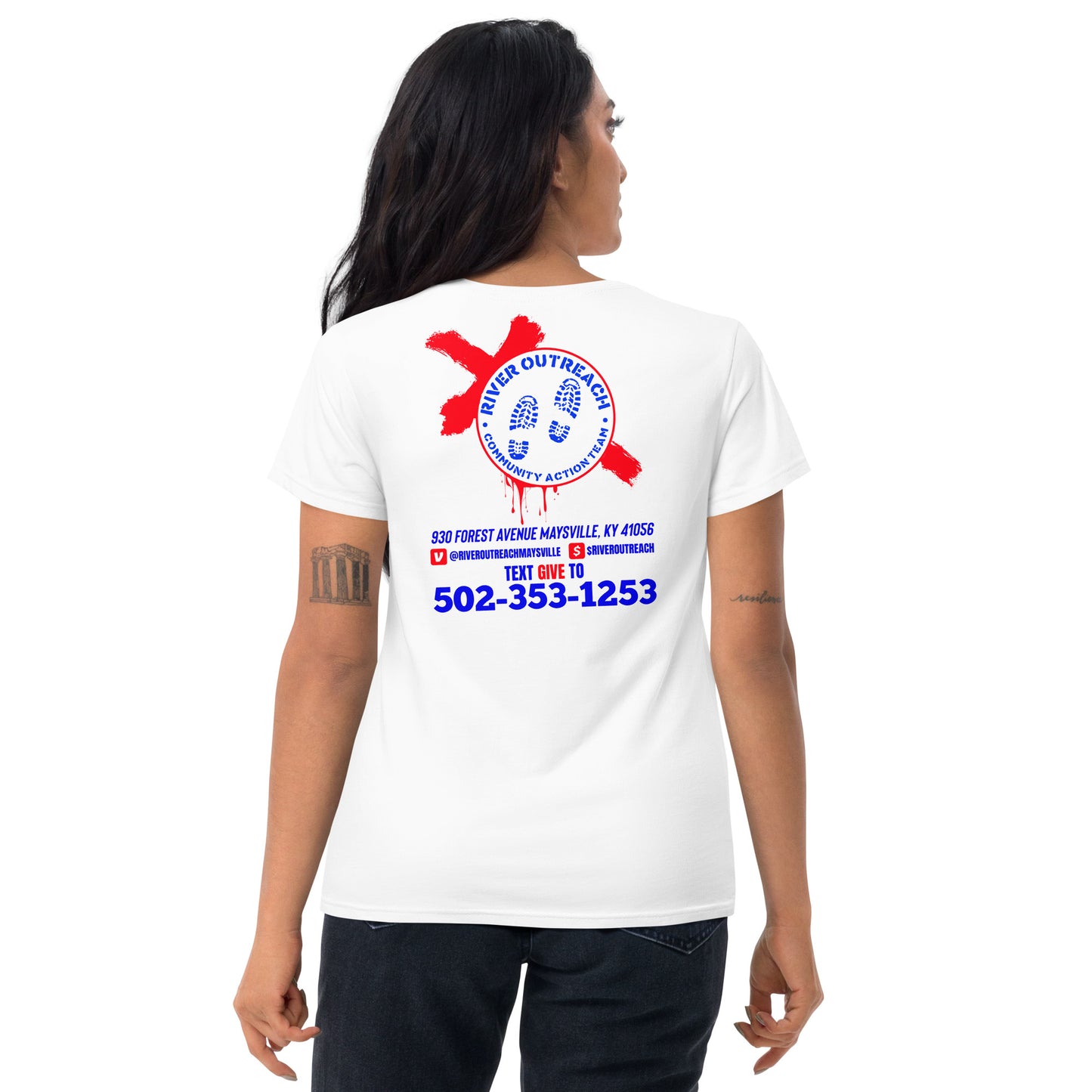 River Outreach Community Action Team Women's short sleeve t-shirt