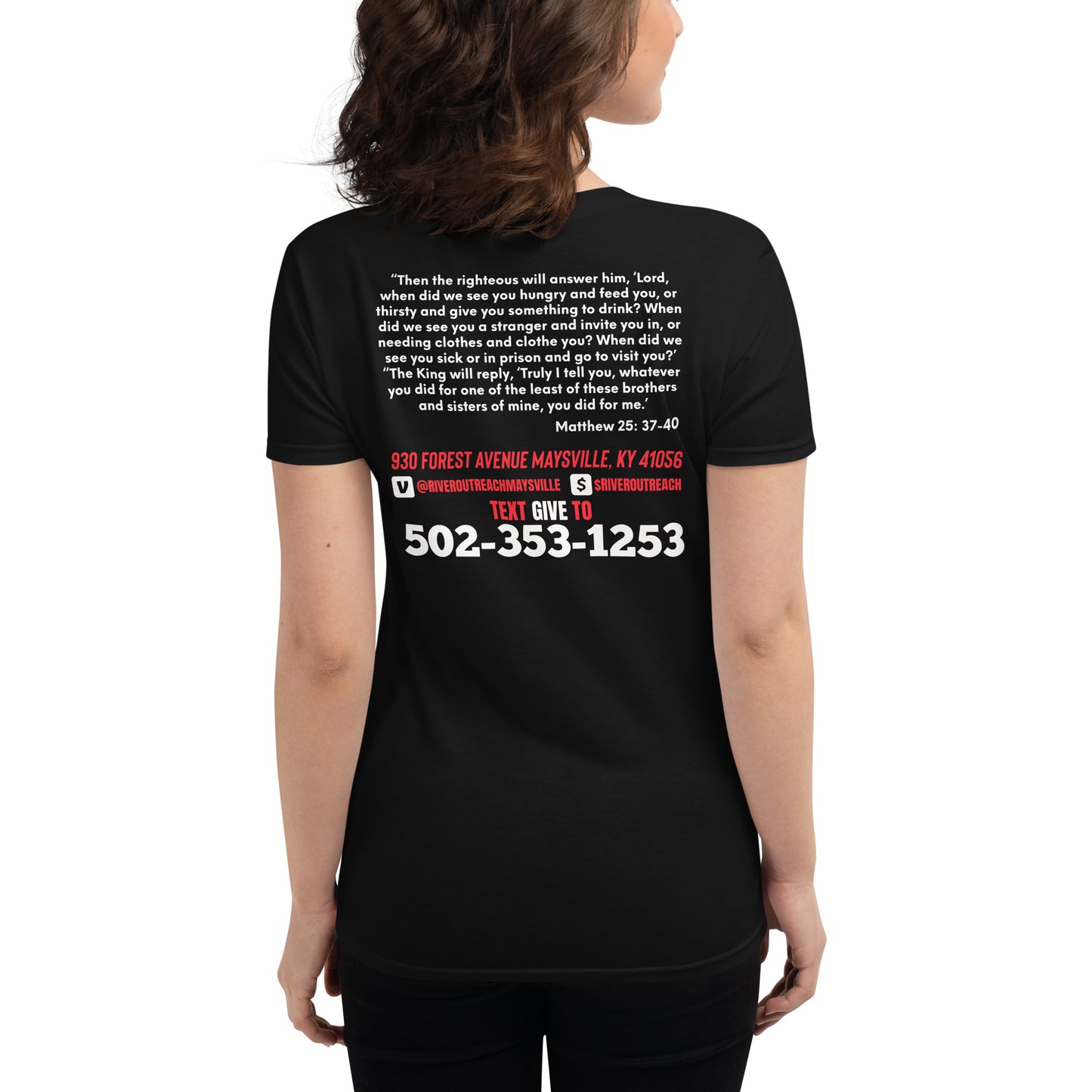 Matthew 25: 37-40 Women's short sleeve t-shirt