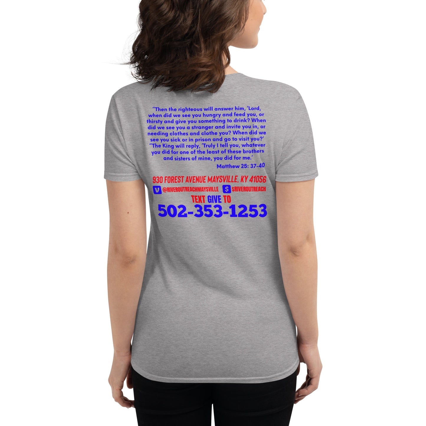 Matthew 25: 37-40 Women's short sleeve t-shirt