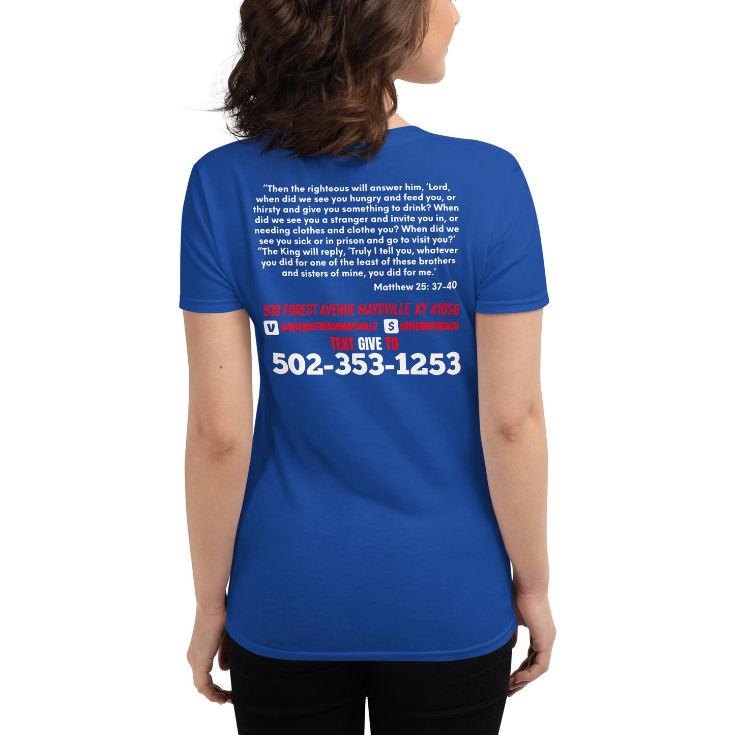 Matthew 25: 37-40 Women's short sleeve t-shirt